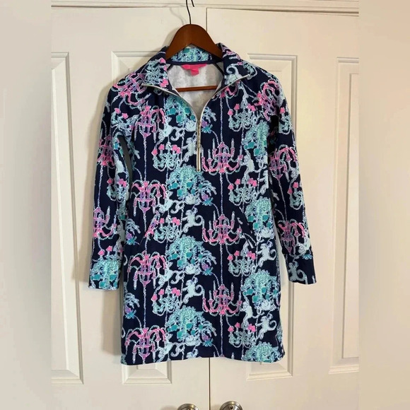 Lilly Pulitzer Dresses & Skirts - Lilly Pulitzer Skipper Dress Womens XXSmall Long Sleeve Pop Up Monkey Trouble